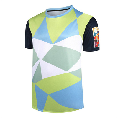 خرید تخصیص شده Sublimation خشک کردن سریع تی شرت آستین کوتاه رقابت ورزشی گرد گردن بالا چاپ دیجیتال هدیه لباس فرهنگی تی شرت online manufacture