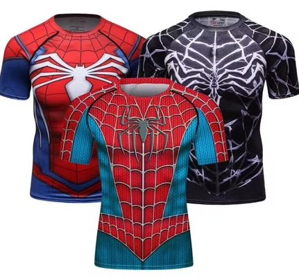 کمر کوتاه Sublimation Bjj Compression Shirt MMA پوشیدن Cosplay لباس های ابرقهرمان